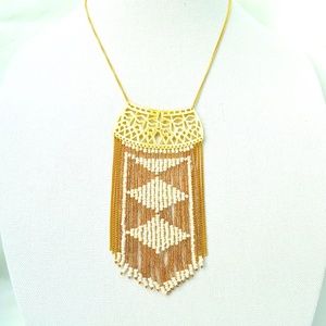 Stella and Dot Fringe Beaded Statement Necklace